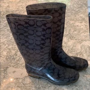 Black Coach Rainboots size 10